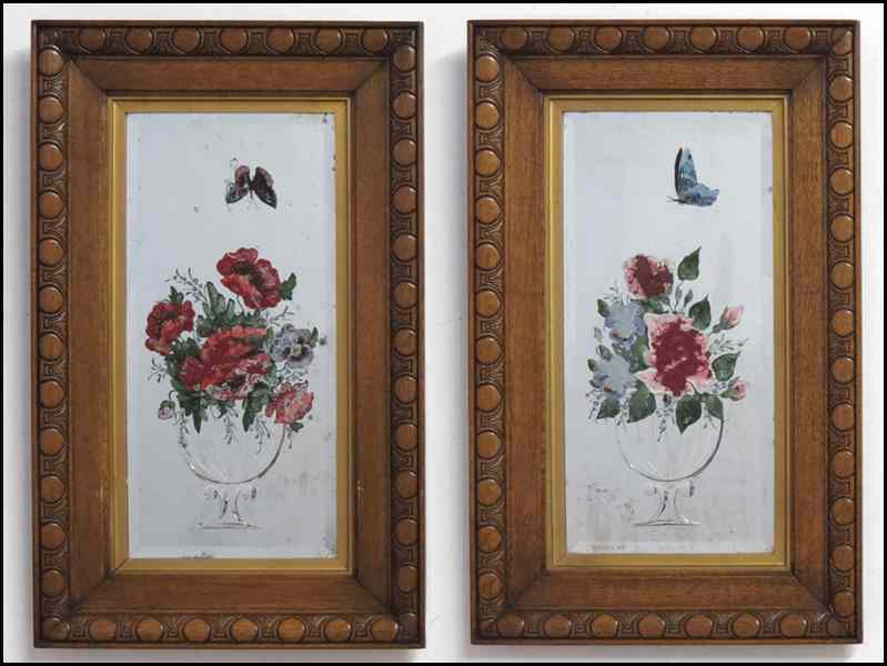 Appraisal: PAIR OF MIRRORED PANELS Frame '' x '' Condition No