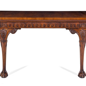 Appraisal: A George III Style Burl Walnut Console Table G Jetley