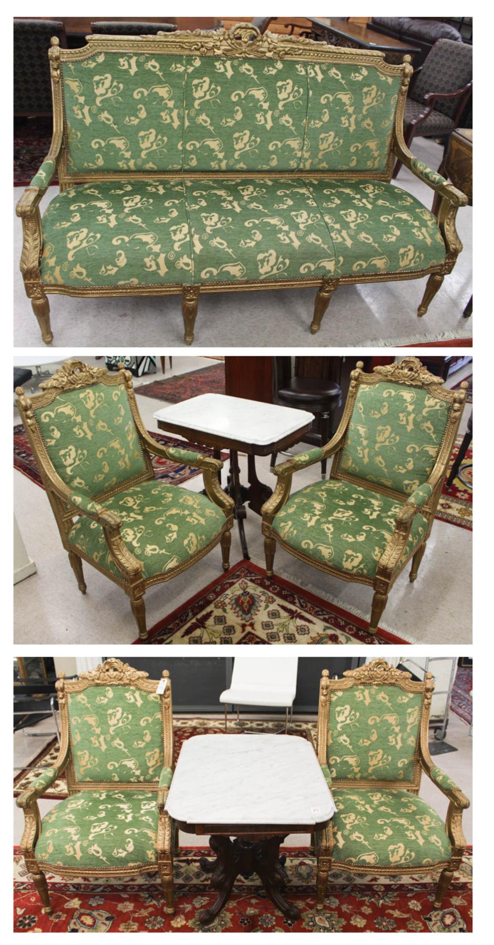 Appraisal: FIVE-PIECE LOUIS XVI STYLE PARLOR SET Continental early th century