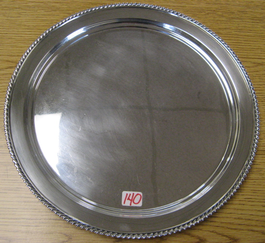 Appraisal: SHREVE CO STERLING SILVER ROUND TRAY American gadroon rim troy