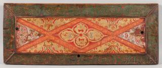 Appraisal: Painted Wood Manuscript Cover Painted Wood Manuscript Cover Tibetan China