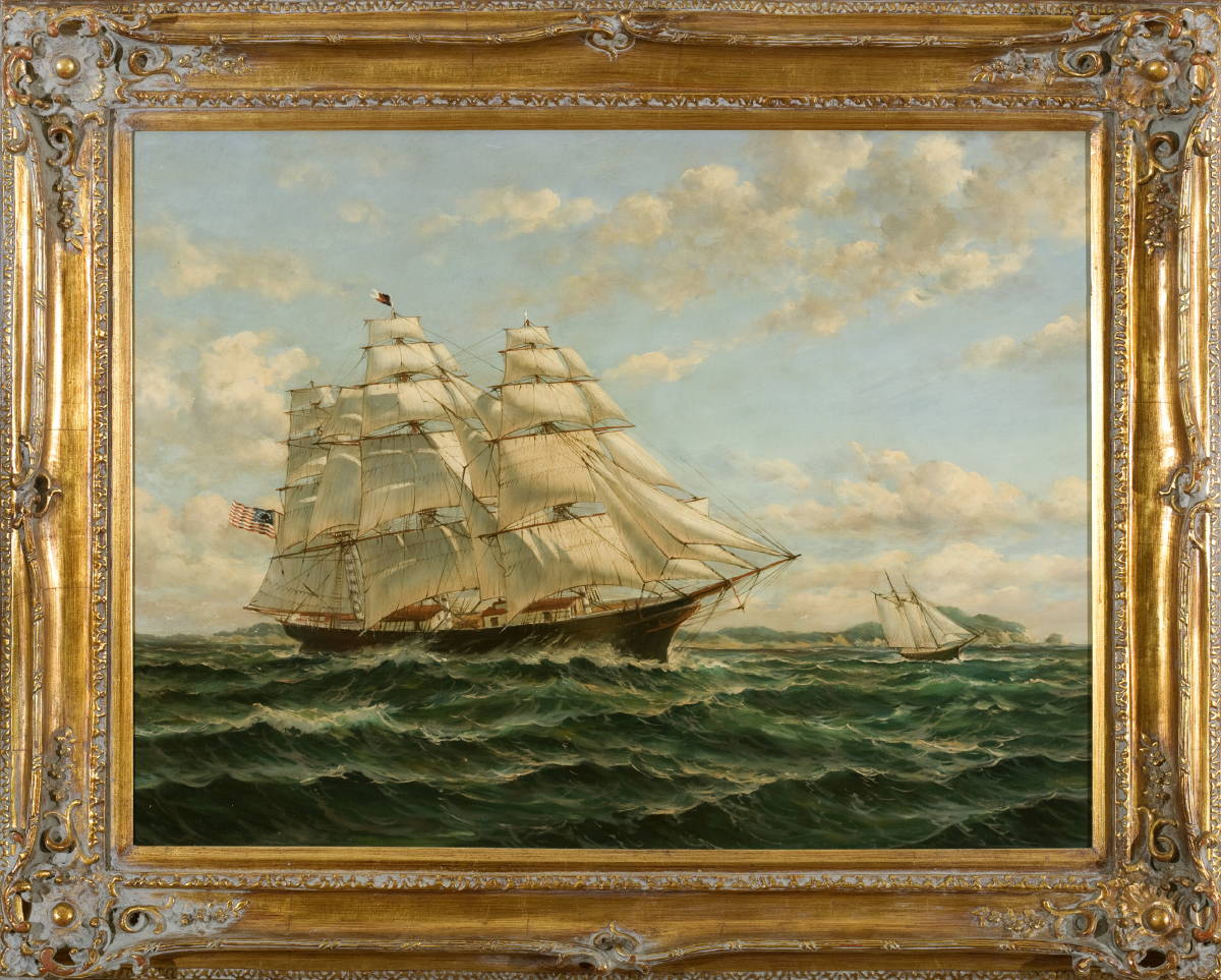 Appraisal: ROBERT SANDERS AMERICAN TWENTIETH CENTURY PORTRAIT OF A CLIPPER SHIP