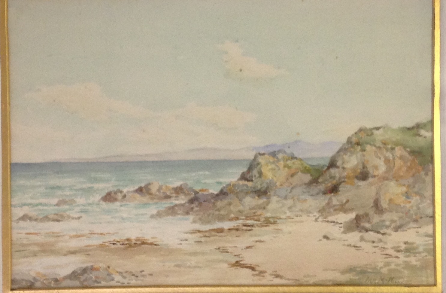 Appraisal: Ian McNicol Scottish fl - A rocky shoreline watercolour signed