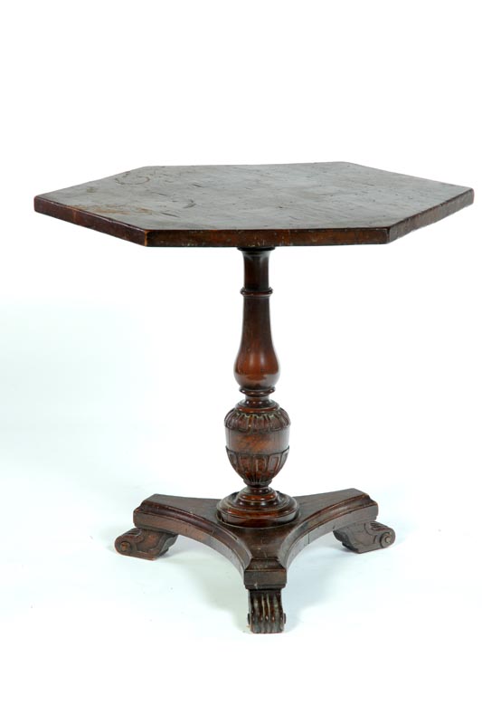 Appraisal: EMPIRE PEDESTAL TABLE American mid th century mahogany Old finish