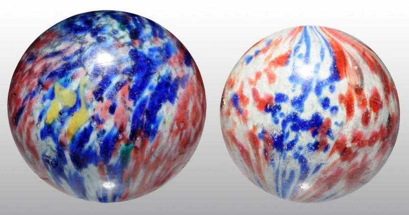 Appraisal: Lot of Onionskin Marbles Description The larger of the two