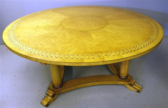 Appraisal: Titchmarsh Goodwin Russian Karelian Birch and inlaid circular dining table