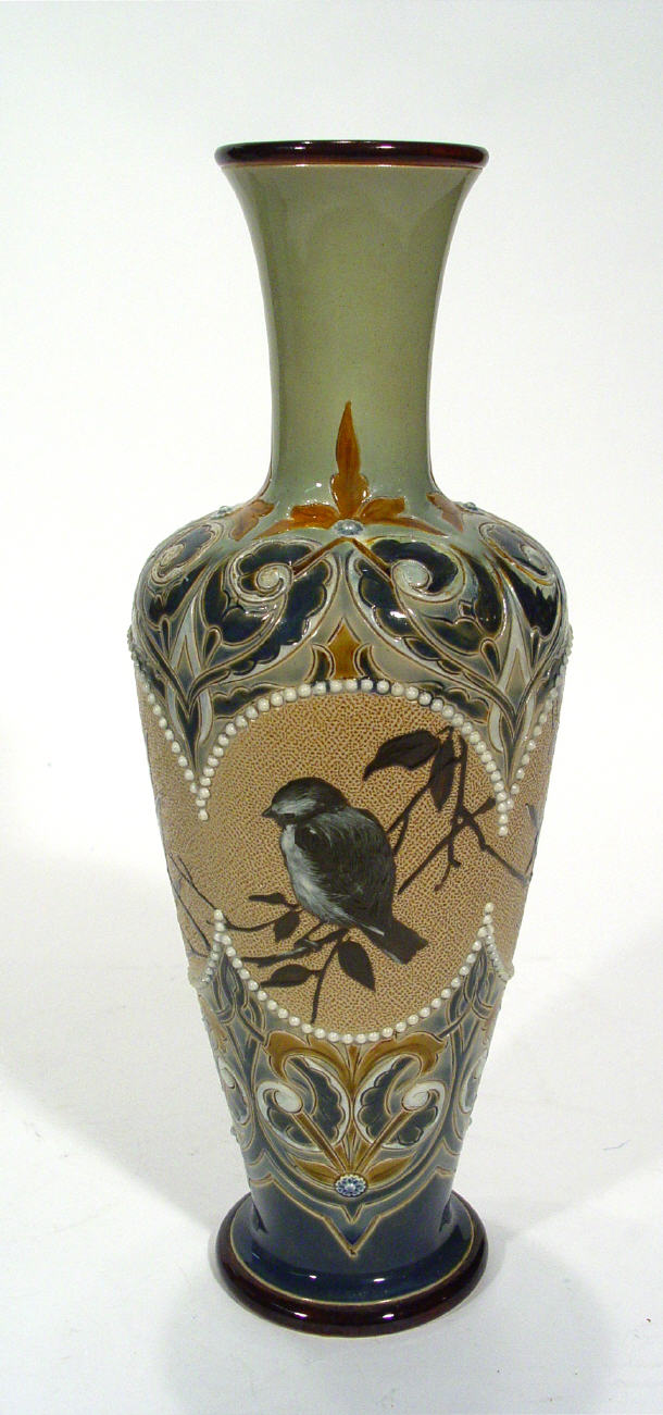 Appraisal: Doulton Lambeth stoneware vase hand decorated by Florence Barlow with