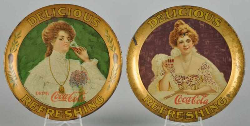 Appraisal: Coca-Cola Change Trays Description A few dark spots and stains