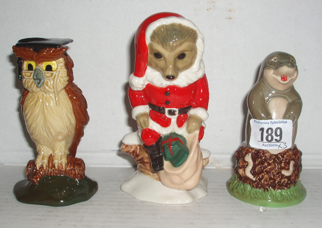 Appraisal: Morris Mole Oswald Owl Santa Hedgehog all Boxed with Certificates