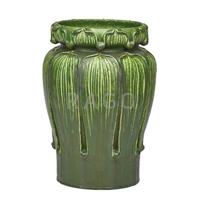 Appraisal: GRUEBY Early Kendrick vase matte-green glaze Boston MA ca Circular