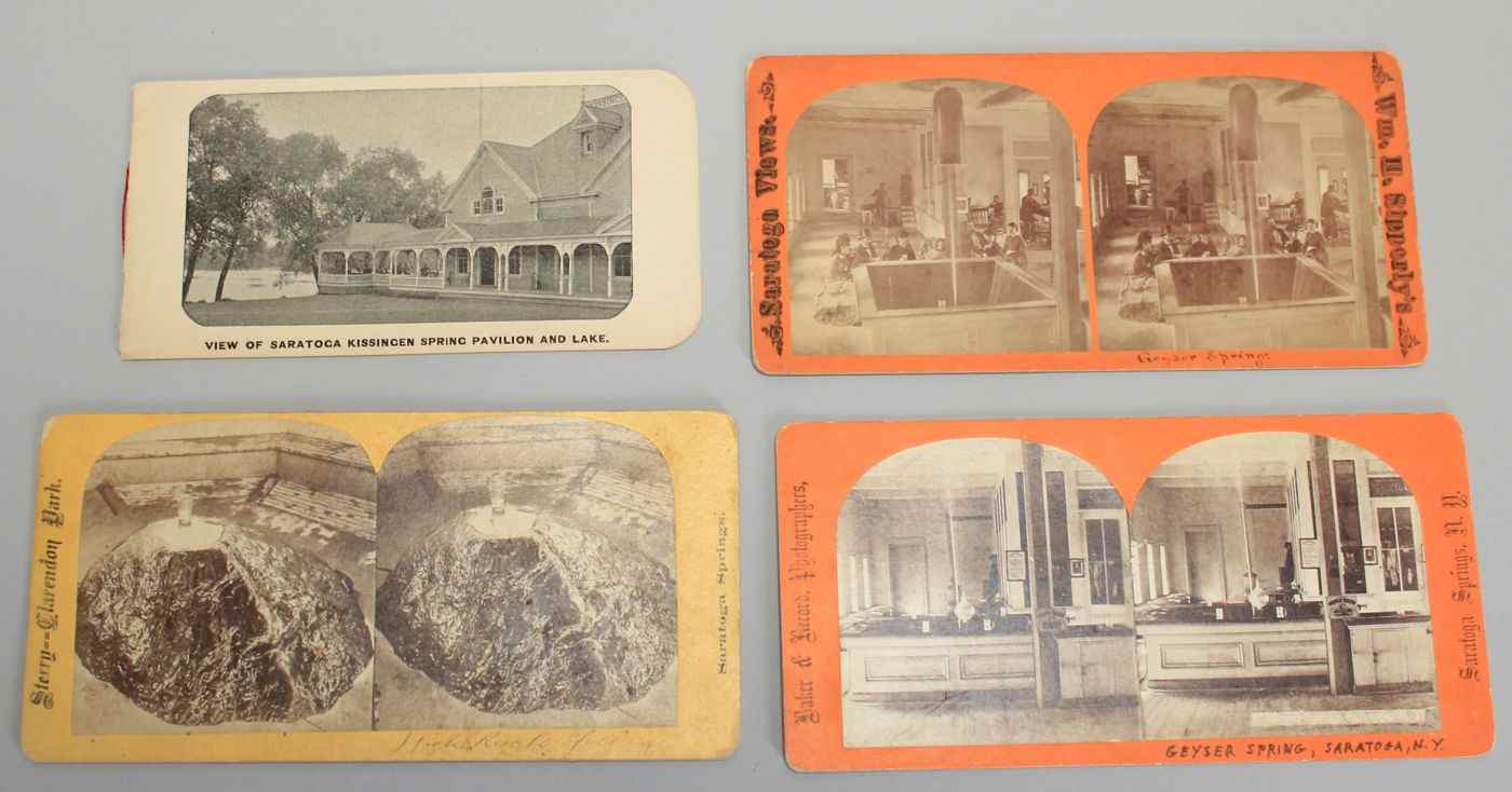 Appraisal: COLLECTION OF STEREO CARDS DEPICTING THE SPRINGS OF SARATOGAApprox eighty-four