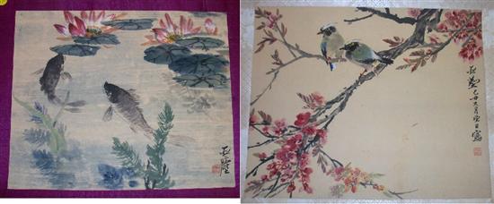 Appraisal: Two th C Japanese watercolors gouaches on paper the first