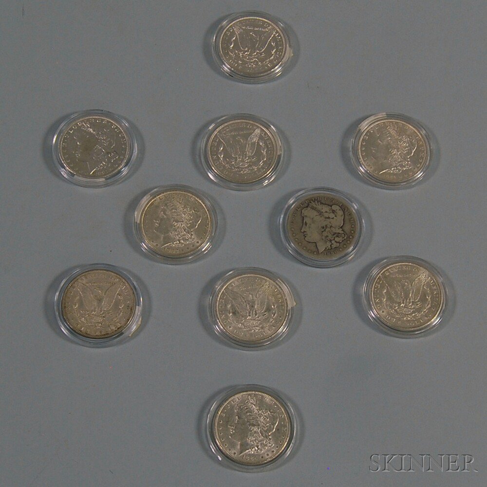 Appraisal: Ten United States Morgan Silver Dollar Coins each sealed in