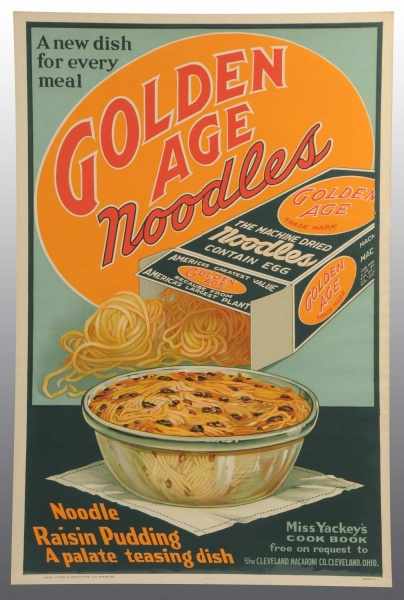 Appraisal: Golden Age Noodles Single Dish Poster Description s to s