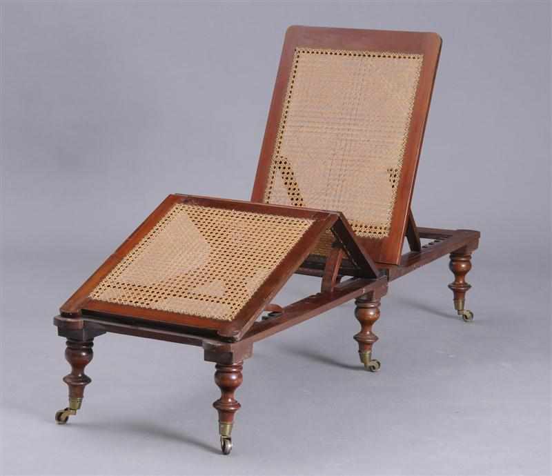 Appraisal: VICTORIAN MAHOGANY AND CANE FOLDING CAMPAIGN BED ROBINSON SONS ILKLEY