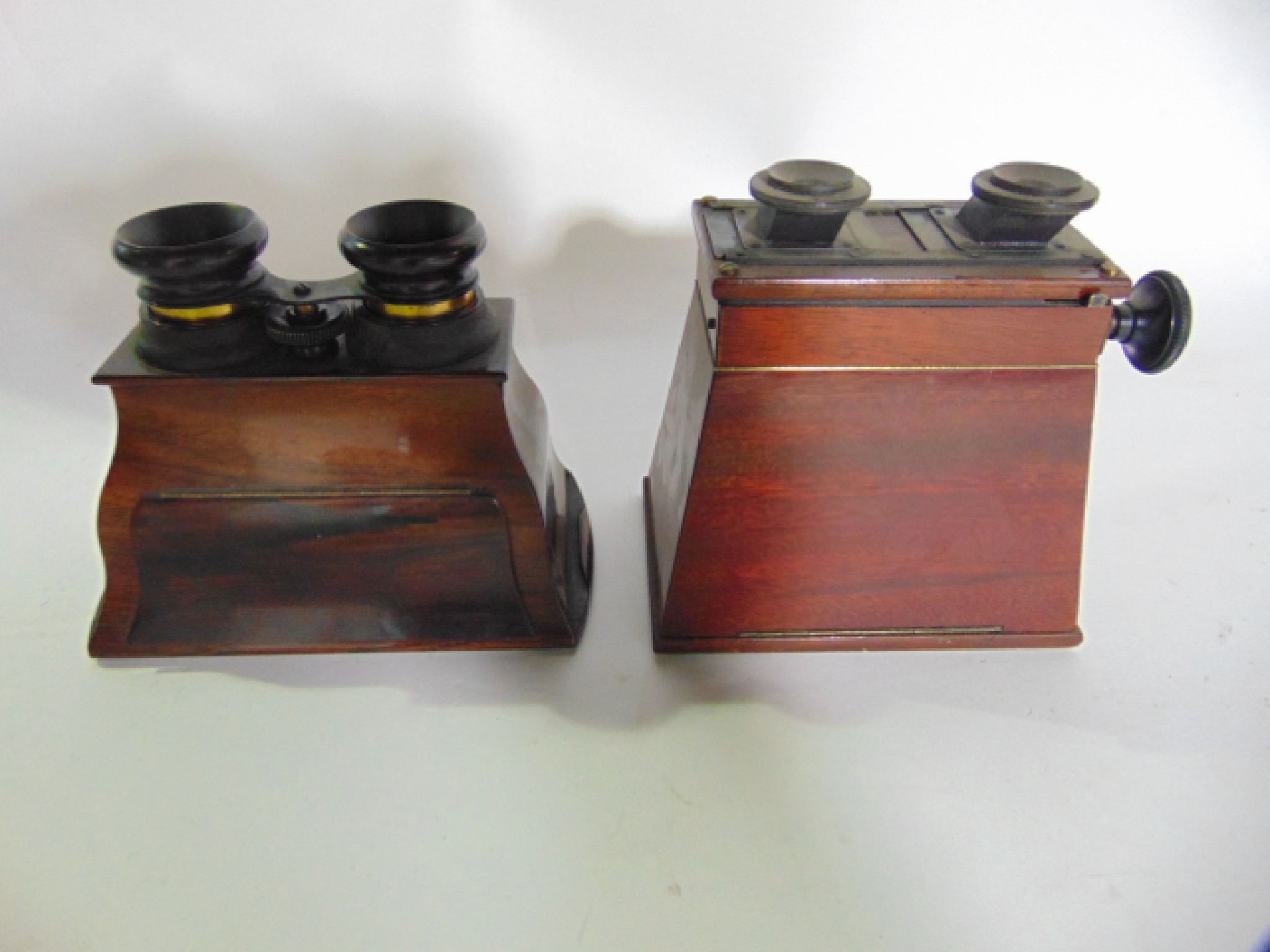 Appraisal: A late th early th century stereoscope timber housed veneered