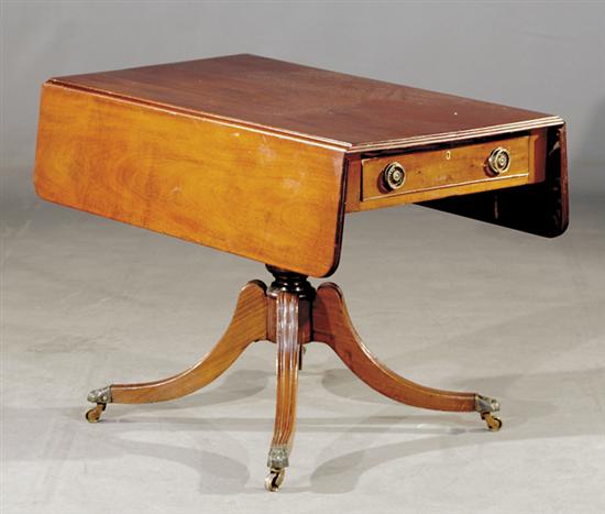 Appraisal: Federal style mahogany drop-leaf breakfast table mid th centuryrectangular top