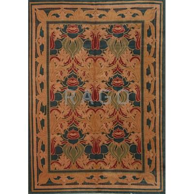 Appraisal: STYLE OF WILLIAM MORRIS Contemporary room-size rug stylized flowers on