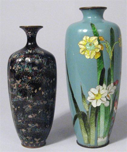 Appraisal: Two Japanese cloisonne vases one signed th century One of