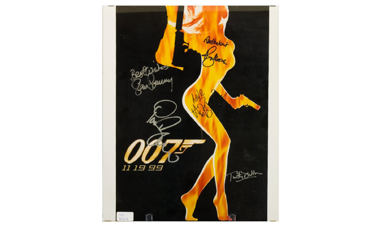 Appraisal: James Bond Framed Poster with signatures including one by Sean