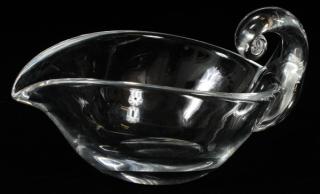 Appraisal: STEUBEN CRYSTAL SAUCE BOAT STEUBEN CRYSTAL SAUCE BOAT H W