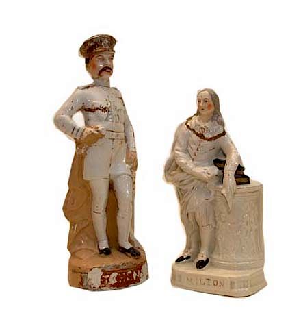 Appraisal: Staffordshire Milton and Kitchener Porcelain Statues Staffordshire Milton and Kitchener