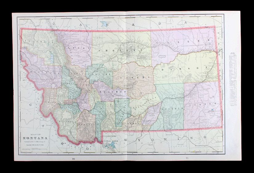 Appraisal: Montana and Yellowstone National Park Map This is a Montana