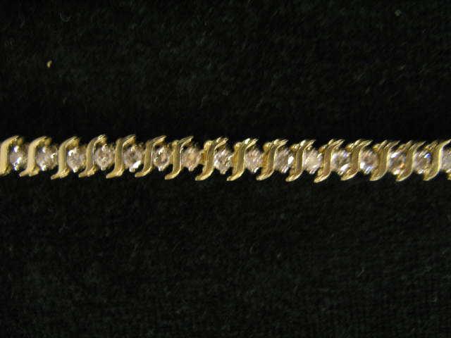 Appraisal: Diamond Tennis Bracelet diamonds totaling carat in k yellow gold