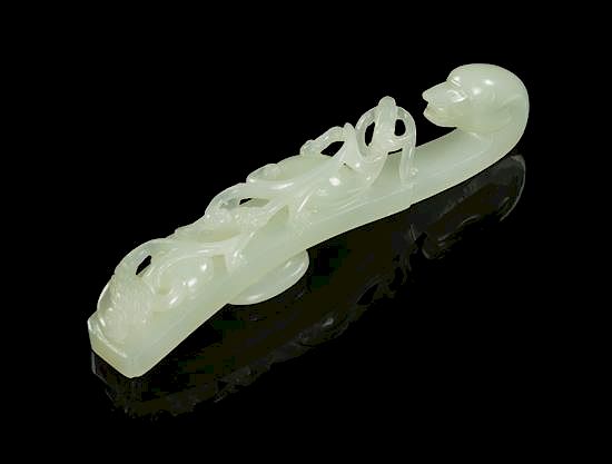 Appraisal: A Jade Belt Hook Width inches A Jade Belt Hook