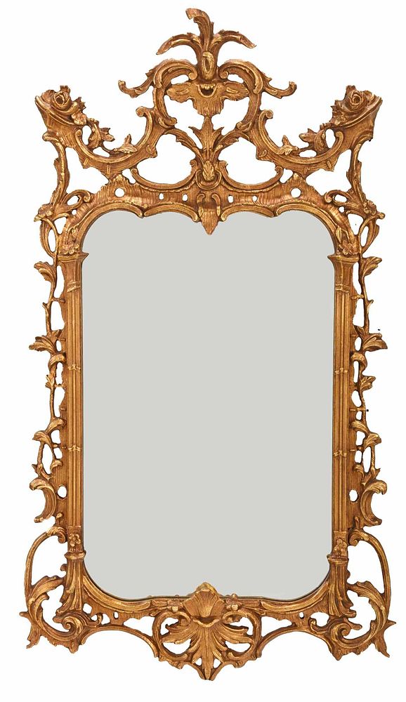 Appraisal: Chippendale Style Gilt Mirror th century leaf and rocaille ornament