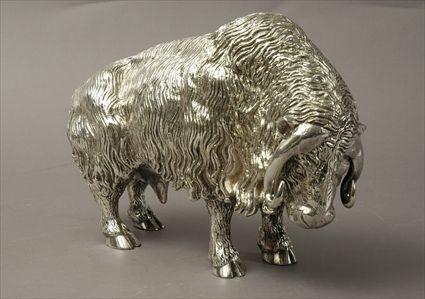 Appraisal: Silverplate Figure of a Musk Ox x in