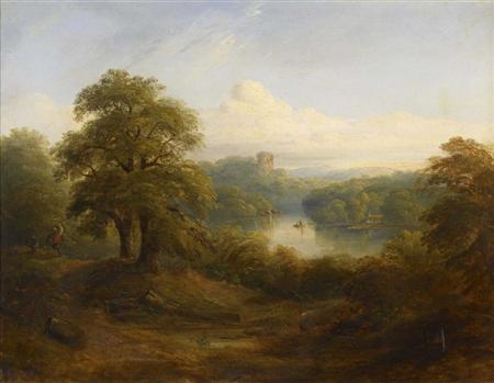 Appraisal: ATTRIBUTED TO CHARLOTTE NASMYTH A WOODED LANDSCAPE WITH LOCH AND