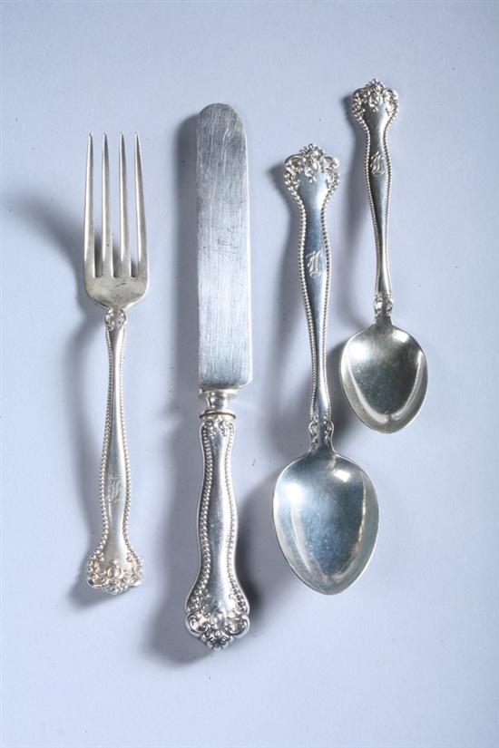 Appraisal: -PIECE ALVIN STERLING SILVER FLATWARE SERVICE Raleigh pattern Service for