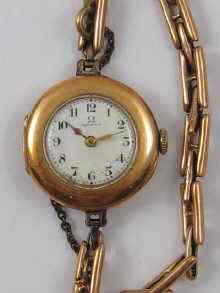 Appraisal: A ct gold lady's Omega wrist watch both case and