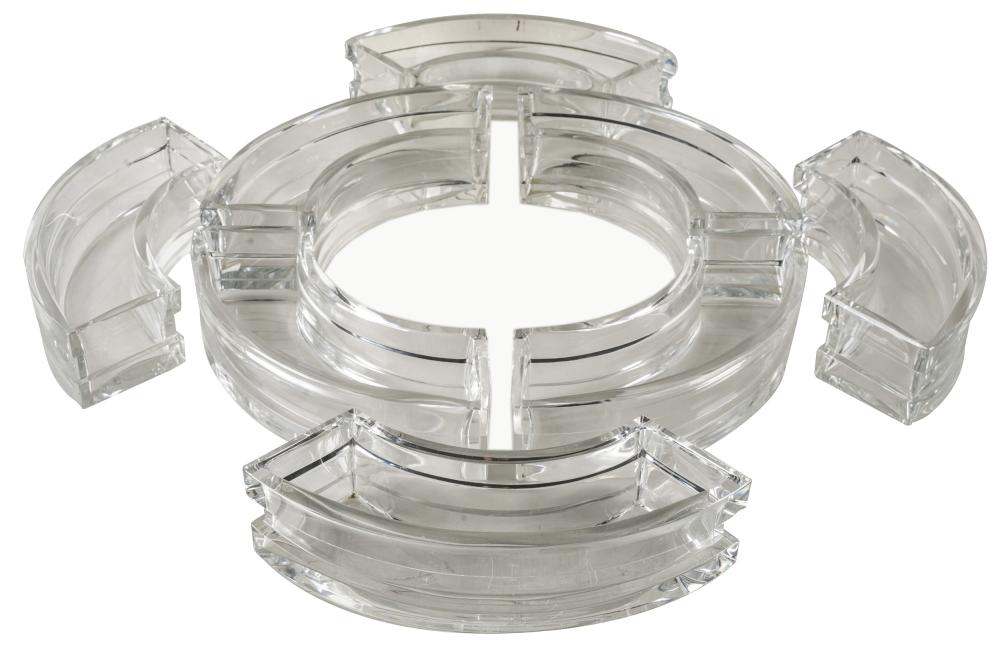 Appraisal: BACCARAT GLASS SURTOUT DE TABLEeach piece marked comprising ten curved