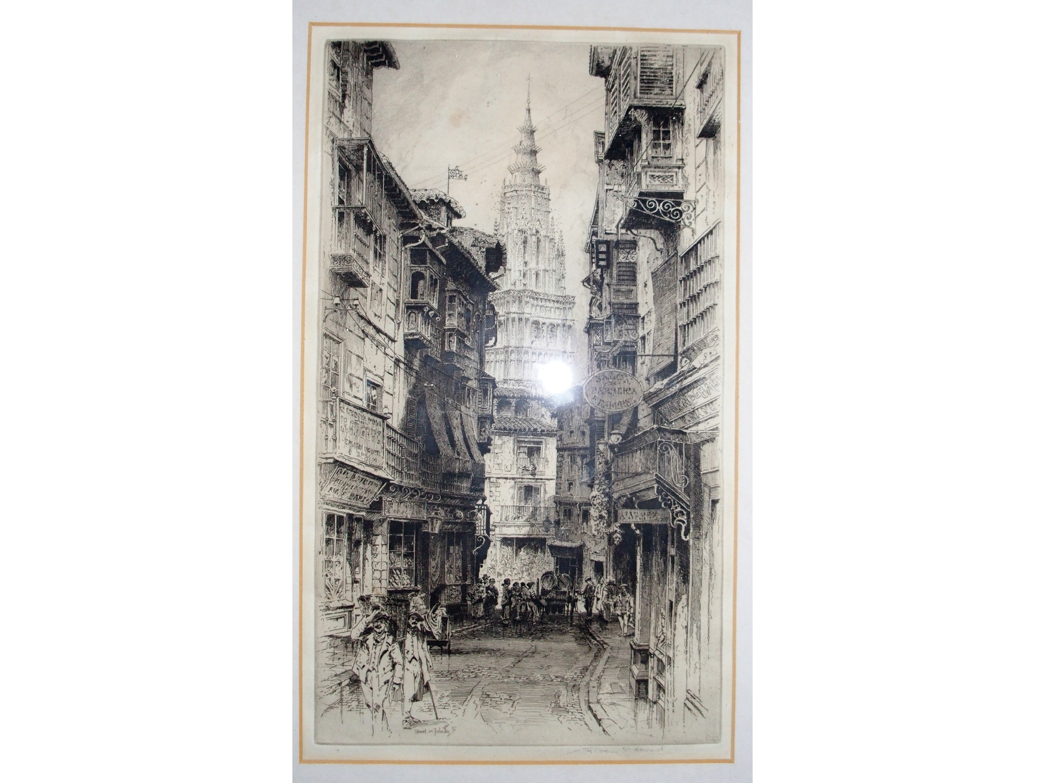 Appraisal: ALBANY E HOWARTH Street in Toledo signed etching and various