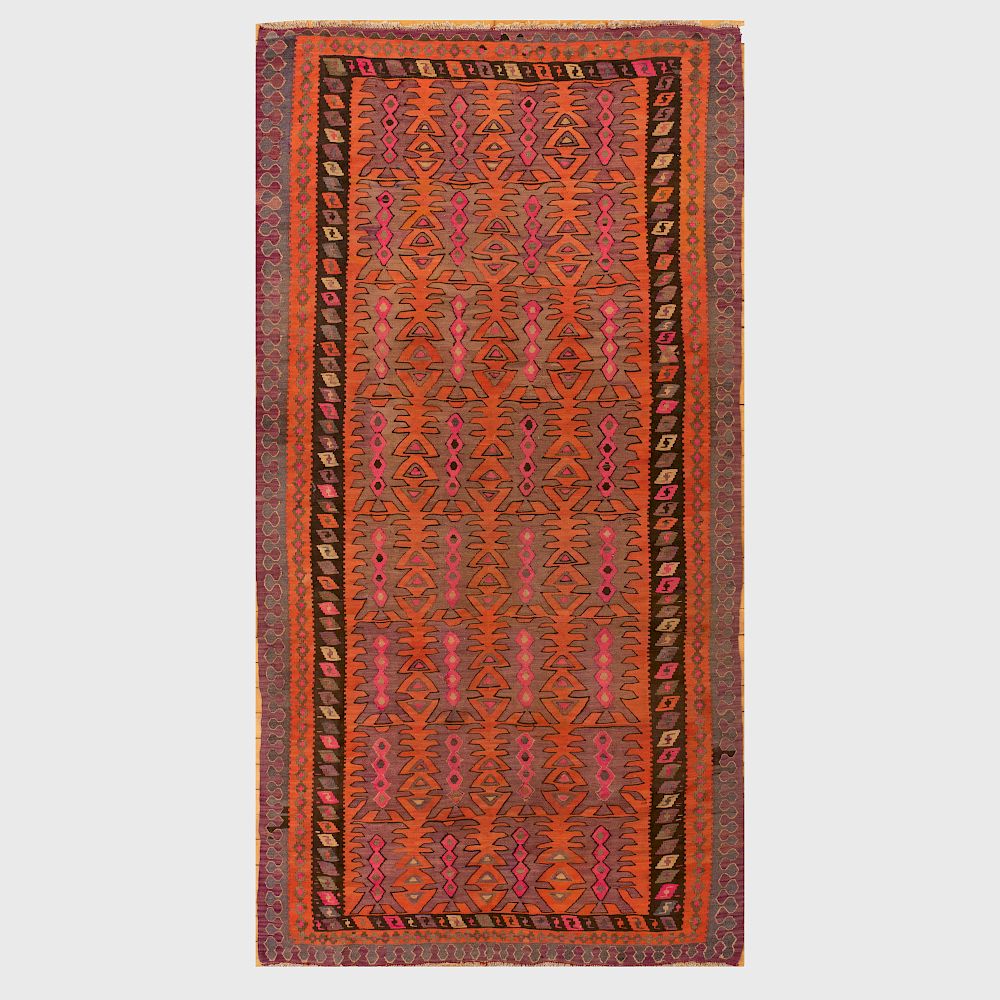 Appraisal: Kilim Flatweave Corridor Runner x in Condition Fading Small tear