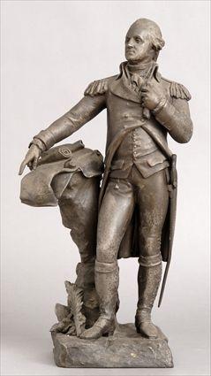 Appraisal: BRONZE-PATINATED SPELTER FIGURE OF GEORGE WASHINGTON Modeled standing by a