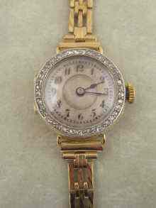 Appraisal: A ct gold lady's wrist watch c with a diamond