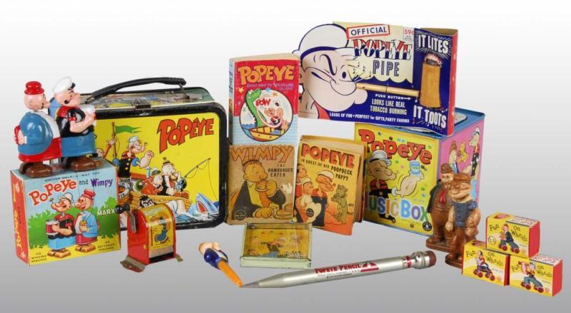 Appraisal: Lot of Popeye Items Description Includes lunchbox with thermos dated