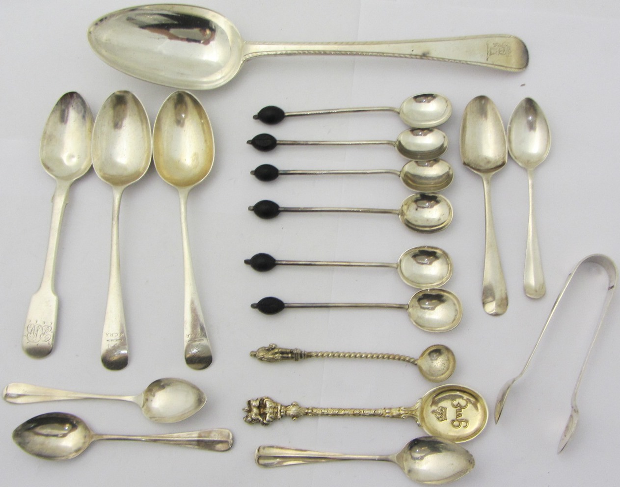 Appraisal: Silver table flatware comprising a feather edged Old English pattern