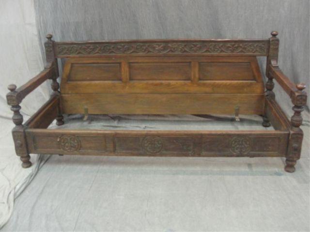 Appraisal: th th Cent Tudor Style Daybed From a prominent New