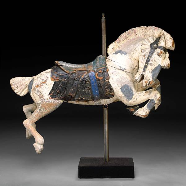 Appraisal: A carved and painted wood carousel horse with stand height