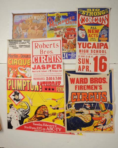 Appraisal: Lot Of Vintage Circus Posters This lot includes a Ward