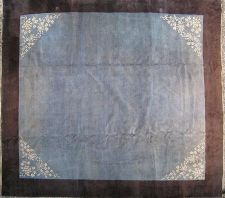 Appraisal: A Chinese carpet th century the plain blue field with