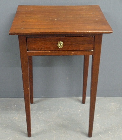 Appraisal: - Country Hepplewhite pine one-drawer stand c h top x