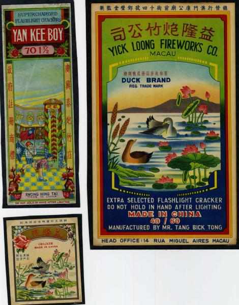 Appraisal: Lot of Firecracker Labels Includes Duck Brand Yan Kee Boy