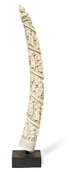 Appraisal: A Luango carved ivory tusk Democratic Republic of the Congo