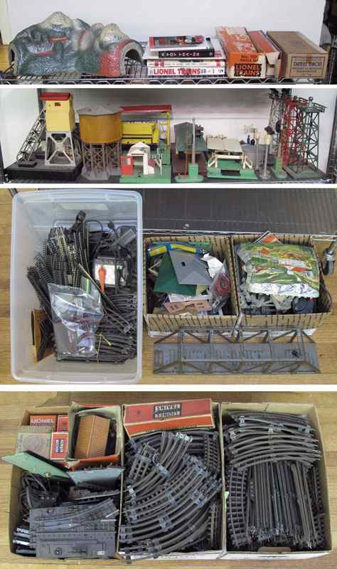 Appraisal: COLLECTION OF MODEL TRAIN ACCESSORIES To include boxes of train