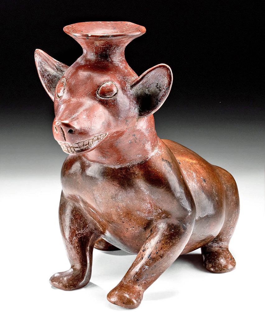 Appraisal: Pre-Columbian Colima Redware Dog Effigy Originally Listed At Pre-Columbian West